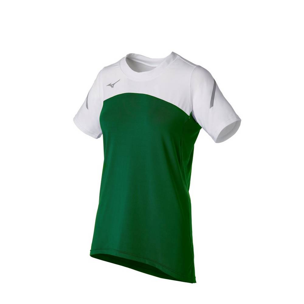 Jerseys Mizuno Techno VII Short Sleeve Mujer Verde/Blancas España EKUB-03847